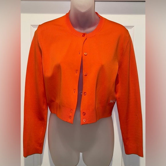 Marc Jacobs Orange Cropped Cardigan Medium - Picture 5 of 11